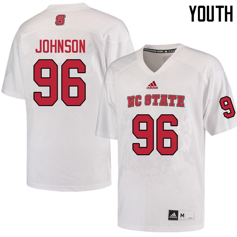 Youth #96 Dante Johnson NC State Wolfpack College Football Jerseys Sale-White